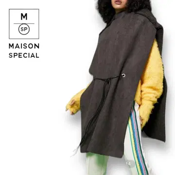 E156 MAISON SPECIAL 비건 무스탕 판초 새상품 하자품