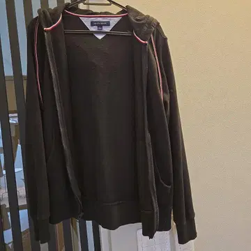 TOMMY HILFIGER 블랙 풀 집업 후드티