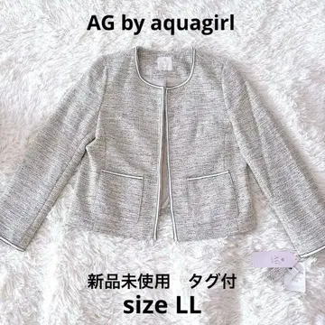 AG by aquagirl 트위드 세레모니 노카라 자켓 LL