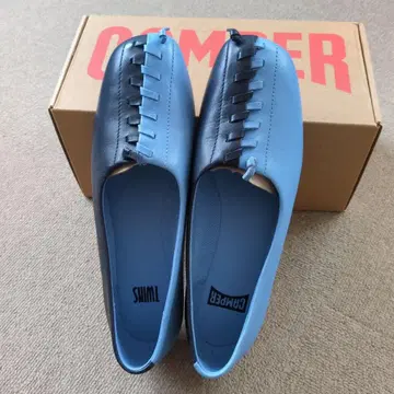 Camper Twins 38 블루 네이비 플랫슈즈
