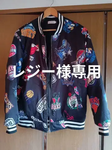 NBA 로고 바시티 자켓 블랙 L