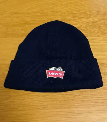 Levi's PEANUT 콜라보 스누피 니트 모자 블랙