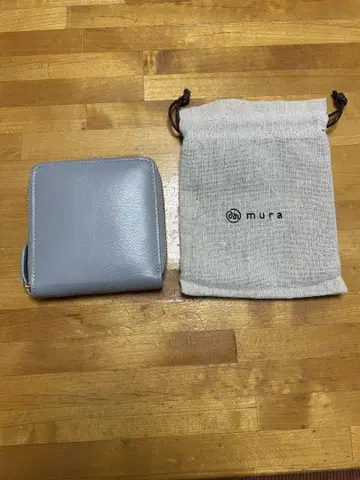 고급 코트 가죽 이단 접이식 지갑 그레이