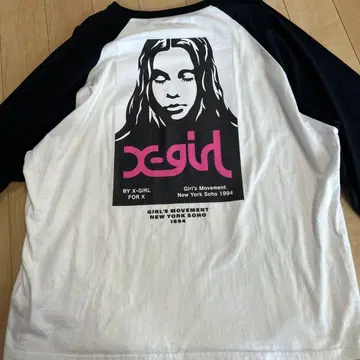 x-girl 그래픽 프린트 긴팔 티셔츠