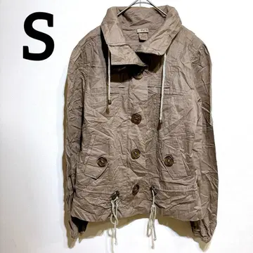 [ S ] 더블 브레스트 자켓 자켓 아우터 카키 코튼 100%