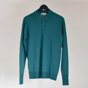 JOHN SMEDLEY DORSET 그린 긴팔 피케 셔츠