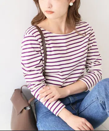 사이로 베이직 보더 롱 T 슬로브 이에나