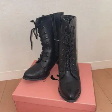 성인식 졸업식 블랙 레이스업 부츠