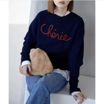 cherie 자수 니트 슬로브 이에나
