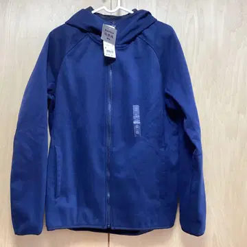 UNIQLO 블록 테크 플리스 후드티 방풍 네이비 M