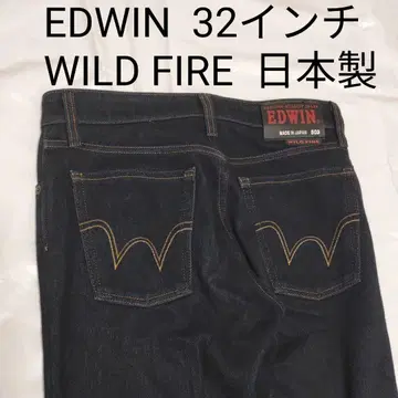 에드윈 와일드 파이어 웜 팬츠 다크 네이비 스트레이트 청바지 32