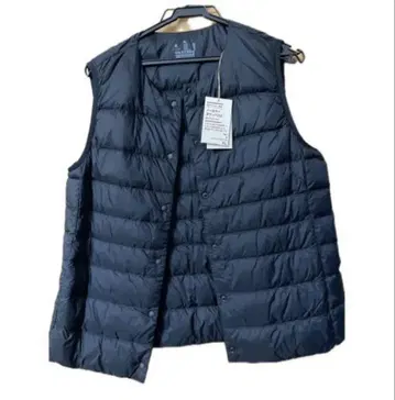 미사용 MUJI 노카라 다운 베스트 무인양품 여성용 XL 블랙