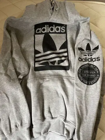 adidas 후드 부착 맨투맨 그레이