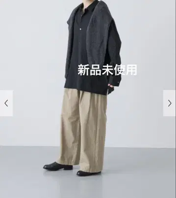 카구레 코튼 레귤러 카라 박스 셔츠 사이즈 2 블랙