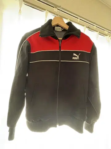 PUMA 트랙 자켓 레드 x 블랙 남성용 L 사이즈 스포츠 웨어