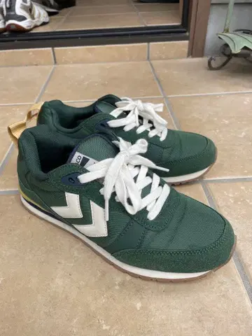 험멜 hummel 그린 스니커즈 나일론 스웨이드