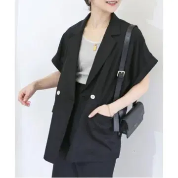 레이온 린넨 하프 슬리브 자켓 슬로브 이에나