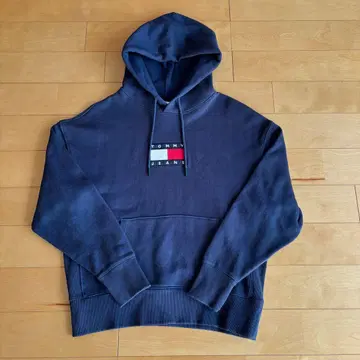 [ 새상품급 ] TOMMY JEANS 플래그 로고 후드티 네이비