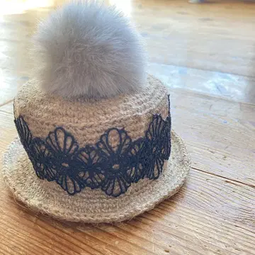handmade 네오 브라이스 아웃핏 밀짚 폼폼 모자