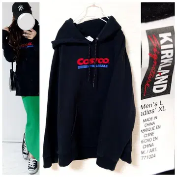 코스트코 로고 후드티 블랙 XL 우먼