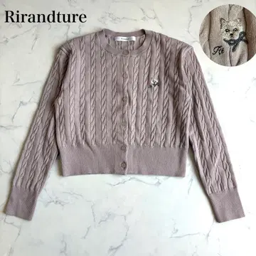 컨디션 최상 Rirandture cat 모티브 자수 니트 가디건