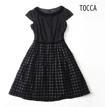 TOCCA 토카 플로키 체크 프렌치 슬리브 원피스 사이즈 4