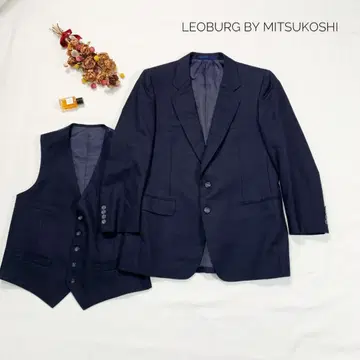 미츠코시 테일러드 자켓 2버튼 울 베스트 98AB6 네이비