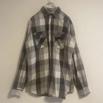 70s~ 파이브 브라더스 뱀 플란넬 셔츠 USA제 블록 체크