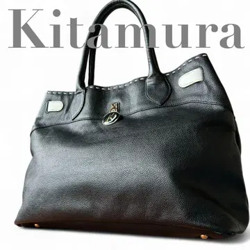 새상품급 Kitamura 토트백 A4 가죽 주름 가죽 비즈니스 숄더