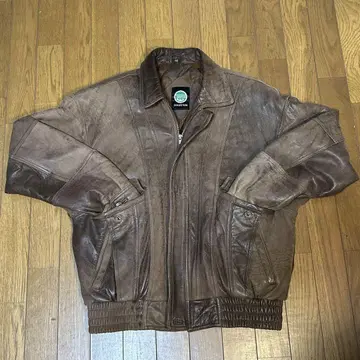 [짧은 기장] 90s 빈티지 가죽 자켓 브라운 노움코어 L