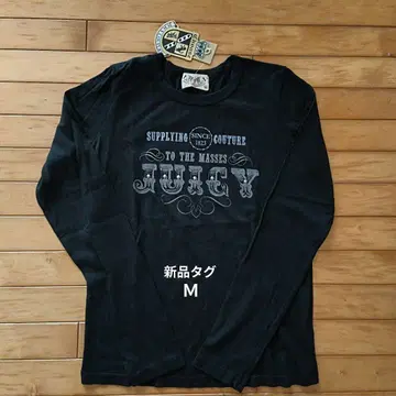 새상품 택 JUICY COUTURE 긴팔 T셔츠 블랙 메이드인 USA M