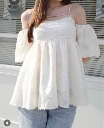 POMME charm jacquard peplum tops