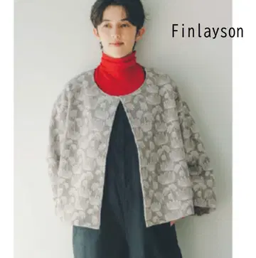 핀레이슨 x 리브 인 컴포트 총 자수 판초 코트 S