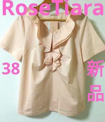 로즈 티아라 38 새상품 핑크 반팔 플레어 가을 핑크 RoseTiara