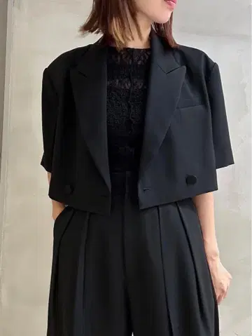 르쉘블루 크롭 턱시도 셔츠 자켓 새상품