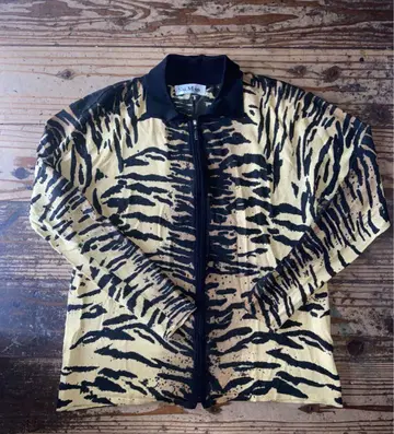 80~90s EURO ZIP knit 레오파드 VINTAGE
