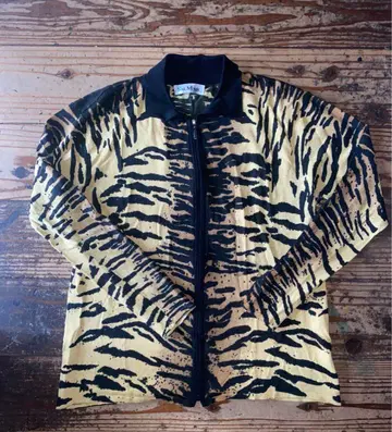 80~90s EURO ZIP knit 레오파드 VINTAGE