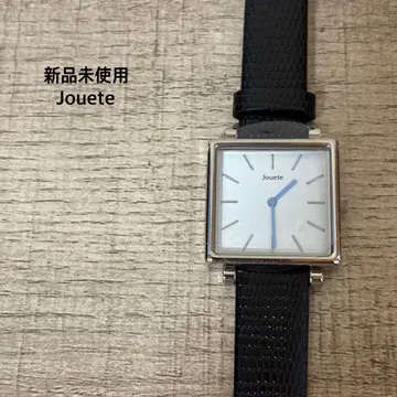 미사용 새상품 Jouete 소가죽 가죽 손목시계 블랙