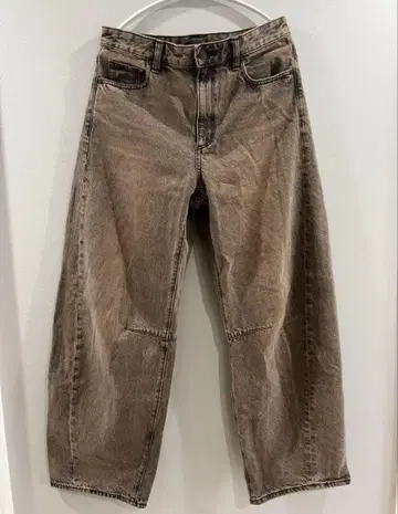 GU 배럴 레그 청바지 브라운 L