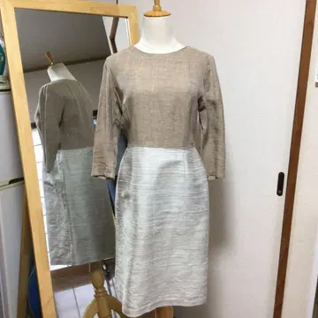 핸드메이드 린넨과 실크의 원피스