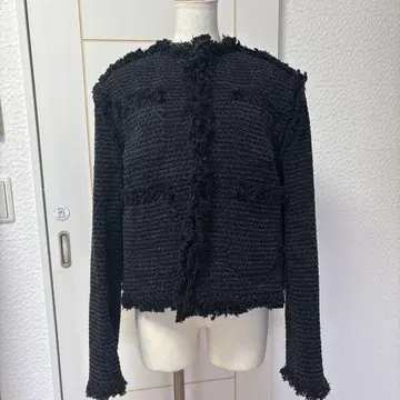 sacai 노카라 데님 펀칭 자켓 블랙