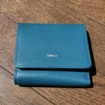 COMME CA 파랑 가죽 3단 폴더형 지갑