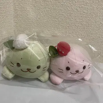 시로땅 마스코트 말차 라떼 딸기 라떼 봉제 인형 완판템