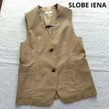새상품급 2024 SLOBE IENA 프렌치 린넨 코튼 베스트 베이지