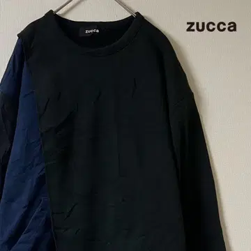 ZUCCA (주카) 변형 디자인 맨투맨/M/블랙 x 네이비
