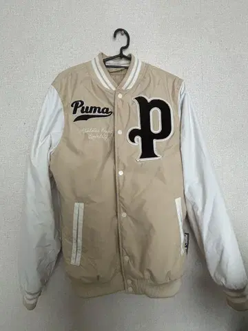 Puma 바시티 자켓 베이지 화이트