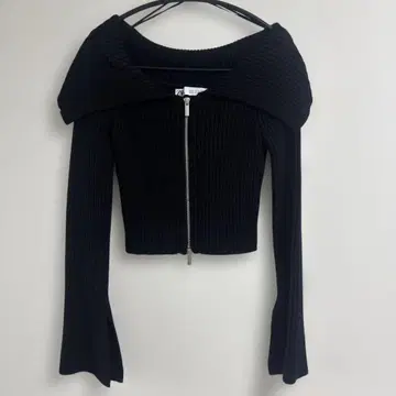 ZARA 오프숄더 리브 니트 블랙