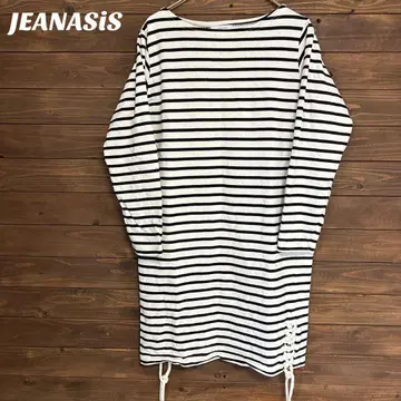[ 지나시스 ] JEANASIS 보더 긴팔 원피스 캐주얼 F