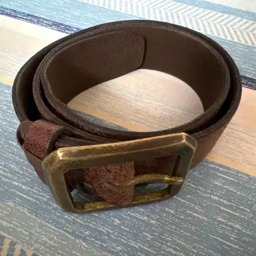 moussy 브라운 가죽 벨트 마우지