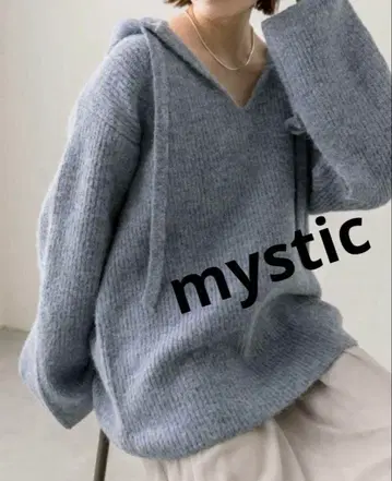 컨디션 최상: mystic 미스틱 후디니 니트 그레이 프리 사이즈